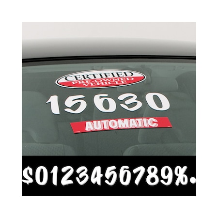 Ez Line White Sign Painter Adhesive Windshied Numbers Pk 175-WHI